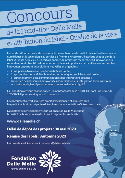 Concours 2023 pour la qualité de la vie de la Fondation Dalle Molle : inscrivez-vous !!!